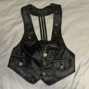 Last kiss cropped biker vest button up , womens size small, western